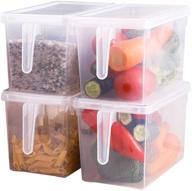 🍎 sooyee fridge organizer set - 4 pack clear bins with handle & lid for fresh food storage in refrigerator - fruit containers for vegetables - 5l capacity логотип