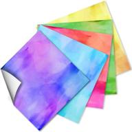 🎨 craftopia watercolor patterned vinyl sheets - 12 x 12-inch craft squares for diy transfers, scrapbooking, and decals - decorative supplies for signs and crafts (assorted colors) logo