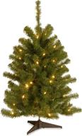 🎄 national tree company eastern spruce artificial mini christmas tree - 3 ft, pre-lit with white lights and stand logo