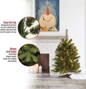 img 1 attached to 🎄 National Tree Company Eastern Spruce Artificial Mini Christmas Tree - 3 ft, Pre-Lit with White Lights and Stand