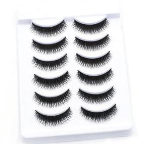 img 1 attached to 💃 CJESLNA XM06: 6 Pairs of Natural Thick Long Cross Party False Eyelashes with Combine Shipping - Enhance Your Beauty with Stunning Lashes