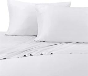 img 2 attached to 🛏️ Royal Hotel Bedding ABRIPEDIC Tencel Sheets: Silky Soft & Naturally Pure King Size Sheet Set - 100% Woven Tencel Lyocell Fabric in White (4PC Set)