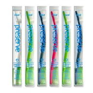 ✈️ travel-friendly preserve toothbrushes, medium bristles, 6-pack with assorted colors logo