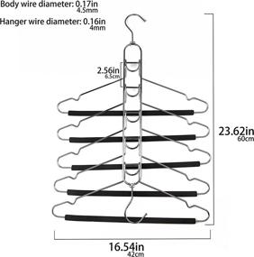 img 2 attached to 👖 Amber Home 2 шт. Многослойные 5 в 1 металлические вешалки для костюмных брюк: Компактный органайзер для гардероба с поворотными крючками и анти-скользящим дизайном.