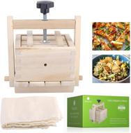 🧀 inkesky tofu cheese maker & press: 2-in-1 kit, wooden construction with cloth logo