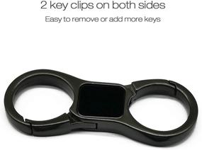 img 3 attached to 🔑 Quick Release Double Key Chain with Extra Key Rings and Gift Box - Black Car Keychain for Men and Women (Lancher Keychain)