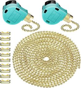 img 4 attached to ⚙️ Gold Pull Chain Ceiling Fan Switch 3 Speed ZE-268S6 - 2 Pack, with 10 Feet Beaded Pull Chain Extension and 10 Connectors for Ceiling Fans, Lamps, and Wall Lights