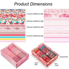 img 3 attached to 🌸 Flymind Cherry Blossom Washi Tape Set - 24 Rolls of Colorful Flowers Decorative Plaid Pattern for Craft, Scrapbooks, Journals, DIY Decor, and Gift Wrapping