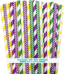 img 4 attached to Mardi Theme Straws Purple Yellow