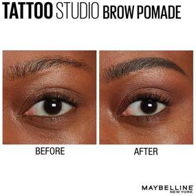 img 1 attached to 🏻 Maybelline New York Tattoostudio Долговременная бровевая помада в черно-коричневом оттенке, 0,106 унции