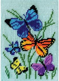 img 1 attached to 🦋 Explore the Beauty of Needlepoint with Design Works Crafts' Butterflies Galore Kit - Available in 5"x7" Size!