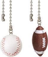 🏈 12-inch decorative ceiling fan chain pulls with baseball and football extension ornaments – pendant fan pulls set for ceiling light lamp and fan chain (nickel) логотип