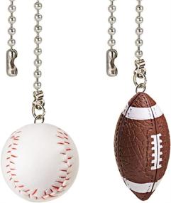 img 4 attached to 🏈 12-Inch Decorative Ceiling Fan Chain Pulls with Baseball and Football Extension Ornaments – Pendant Fan Pulls Set for Ceiling Light Lamp and Fan Chain (Nickel)