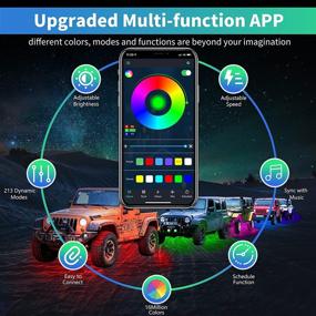 img 3 attached to 🚙 Chipcolor 12 Pods LED Rock Lights Kit with APP/RF Control, Multicolor MagicRGB Underglow Neon Lights Waterproof Brake Light Music Mode - Ideal for Car Jeep Truck ATV RZR UTV Off-road