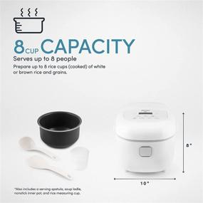 img 2 attached to 🍚 Aroma Housewares Professional 8-Cups (Cooked) / 2Qt. 360° Induction Rice Cooker & Multicooker (ARC-7604), White: The Ultimate Kitchen Appliance for Effortless Cooking and Perfectly Flavored Rice