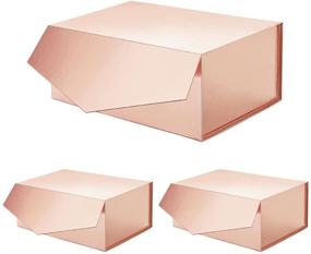img 4 attached to 🎁 ROSEGLD 3 Gift Boxes 9.5x7x4 Inches for Bridesmaids: Stylish & Versatile Packaging Solution