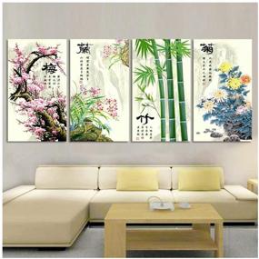 img 3 attached to 🌸 Chinese Style Plum Blossom Bamboo Chrysanthemum Cross Stitch - P0022