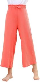 img 4 attached to 👖 V GRIN Wide Leg Tie Waist Lounge Pants & Capris: Stylish Stretchy Girls' Clothing