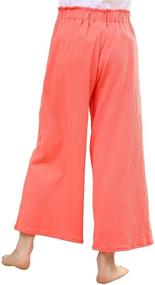 img 1 attached to 👖 V GRIN Wide Leg Tie Waist Lounge Pants & Capris: Stylish Stretchy Girls' Clothing