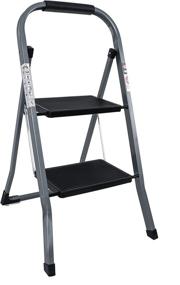 img 4 attached to 🪜 EFINE 2 Step Ladder, Slim Folding Design Step Stool, High Grade Steel with Smooth Powder Coating, Sturdy and Lightweight, Holding Capacity of 330lbs, White/Grey