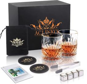 img 4 attached to Whiskey Stones Gift Set for Men - Ideal Presents for Dad, Christmas, Birthday, Anniversary, Wedding, or Housewarming - Unique Gifts for Boyfriend, Husband, Grandpa, Retirement - Set of 2 Whiskey Glasses Included