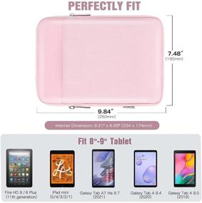 img 3 attached to 📱 TiMOVO Tablet Sleeve Case for 8-9 Inch Tablets - Compatible with iPad Mini 6, iPad Mini 5/4/3/2/1, Galaxy Tab A7 Lite 8.7/Tab A 8.0/Tab A 8.4, Fire HD 8 & 8 Plus 2020 - Portable Protective Bag with Pockets - Pink