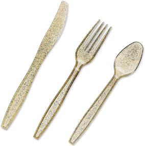 img 4 attached to Plastic Silverware Set Disposable Flatware Household Supplies