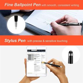 img 1 attached to 🖊️ UROPHYLLA Stylus Pen: 2-in-1 Capacitive Stylus Ballpoint Pen for iPad, Tablet, iPhone, Kindle, Samsung - Multicolor-12 Pack