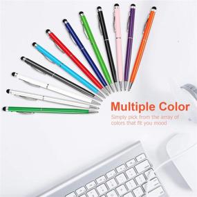 img 3 attached to 🖊️ UROPHYLLA Stylus Pen: 2-in-1 Capacitive Stylus Ballpoint Pen for iPad, Tablet, iPhone, Kindle, Samsung - Multicolor-12 Pack