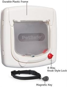 img 3 attached to 🚪 White PetSafe Magnetic Key 4-Way Locking Cat Door for Exterior/Interior