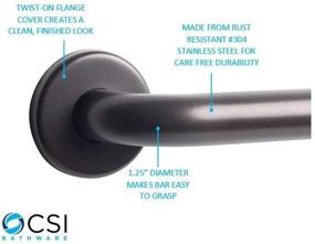 img 2 attached to Oil Rubbed Bronze Straight Grab Bar by CSI Bathware - BAR-SB18-TW-125-OB