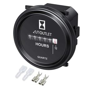 img 4 attached to 🕒 Professional Quartz Hour Meter Gauge for Marine Generator Engine, Boat Auto ATV Snowmobile, Lawn Mower Tractors, Vehicles, Cars, Trucks - AUTOUTLET Mechanical Round Hourmeter AC/DC 6V-80V, 2 Inch