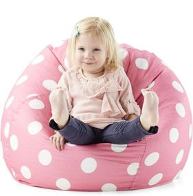 img 3 attached to 🍭 Big Joe Candy Pink Polka Dot Classic Bean Bag Chair: A Timeless White Delight