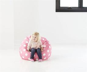 img 1 attached to 🍭 Big Joe Candy Pink Polka Dot Classic Bean Bag Chair: A Timeless White Delight