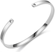 📿 simple 4mm stainless steel stacking cuff bangle bracelet by jude jewelers logo