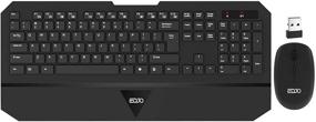 img 4 attached to 🔌 Full-Sized Wireless Keyboard and Mouse Combo - EDJO 2.4G with Palm Rest, Silent Keypad, and Adjustable 3 Level DPI - Compatible with Windows, Mac OS, PC, Laptop, and Desktop