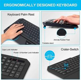 img 1 attached to 🔌 Full-Sized Wireless Keyboard and Mouse Combo - EDJO 2.4G with Palm Rest, Silent Keypad, and Adjustable 3 Level DPI - Compatible with Windows, Mac OS, PC, Laptop, and Desktop