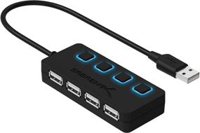 img 4 attached to HB-UMLS Sabrent USB 2.0 Hub with 4 Ports and LED Power Switches for Each Port