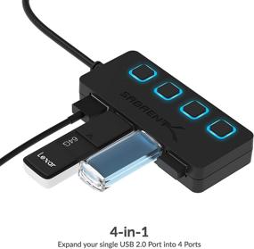 img 2 attached to HB-UMLS Sabrent USB 2.0 Hub with 4 Ports and LED Power Switches for Each Port
