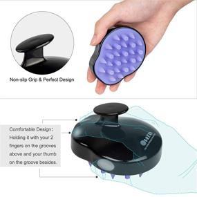 img 3 attached to 👩 HEETA 2-Pack Hair Scalp Massager Brush - Updated Soft Silicone Bristles, Wet and Dry Use - Head Massager Scalp Scrubber for Hair Growth (Black & Green)