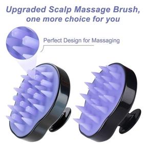 img 2 attached to 👩 HEETA 2-Pack Hair Scalp Massager Brush - Updated Soft Silicone Bristles, Wet and Dry Use - Head Massager Scalp Scrubber for Hair Growth (Black & Green)