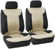 🛋️ fh group fb062beige102 seat cover - premium fabric with 3d air mesh, airbag compatible (set of 2) in beige logo