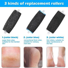 img 1 attached to 👣 JOREST [20 Pcs] Foot File Refills - 8 Extra Coarse, 8 Regular, 4 Soft - Replacement Roller for Foot Scrubber Callus Remover - Ped Egg Powerball Compatible - Amope Pedi Perfect Foot Sander Compatible