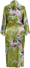 img 3 attached to 🌺 Floral Satin Kimono Long Robe for Plus Size Women: Applesauce 838 (One-Size fits Most US 1X 2X 3X)