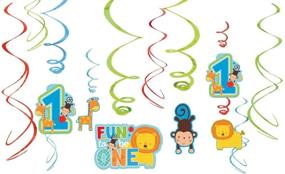 img 2 attached to 🎉 Amscan 1st Birthday Value Pack Foil Swirl Decorations, Medium, Blue/Red/Green for One Wild Boy Celebration