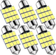 de3175 festoon led car bulb, 31mm 1.22in, super bright white, pack of 6pcs - ideal for interior map, door, and dome lights - fit for de3021 de3022 led car bulb logo