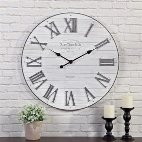 img 2 attached to Emmett Shiplap Wall Clock by FirsTime &amp; Co. - 27&#34;, Galvanized Silver Finish with White Accents