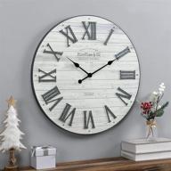 emmett shiplap wall clock by firstime &amp; co. - 27&#34;, galvanized silver finish with white accents logo