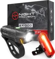 🚲 bx-300 rechargeable bike light set - high-performance front and back lights, night riding accessories for bicycles, top cycling safety headlight with usb tail rear for road and mountain biking - ideal for adults, kids, men, and women логотип