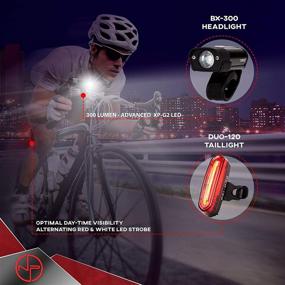 img 3 attached to 🚲 BX-300 Rechargeable Bike Light Set - High-Performance Front and Back Lights, Night Riding Accessories for Bicycles, Top Cycling Safety Headlight with USB Tail Rear for Road and Mountain Biking - Ideal for Adults, Kids, Men, and Women